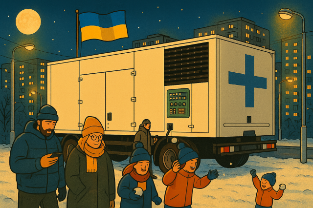 1350 kW generator was donated to one of the communities in the Dnipropetrovsk region